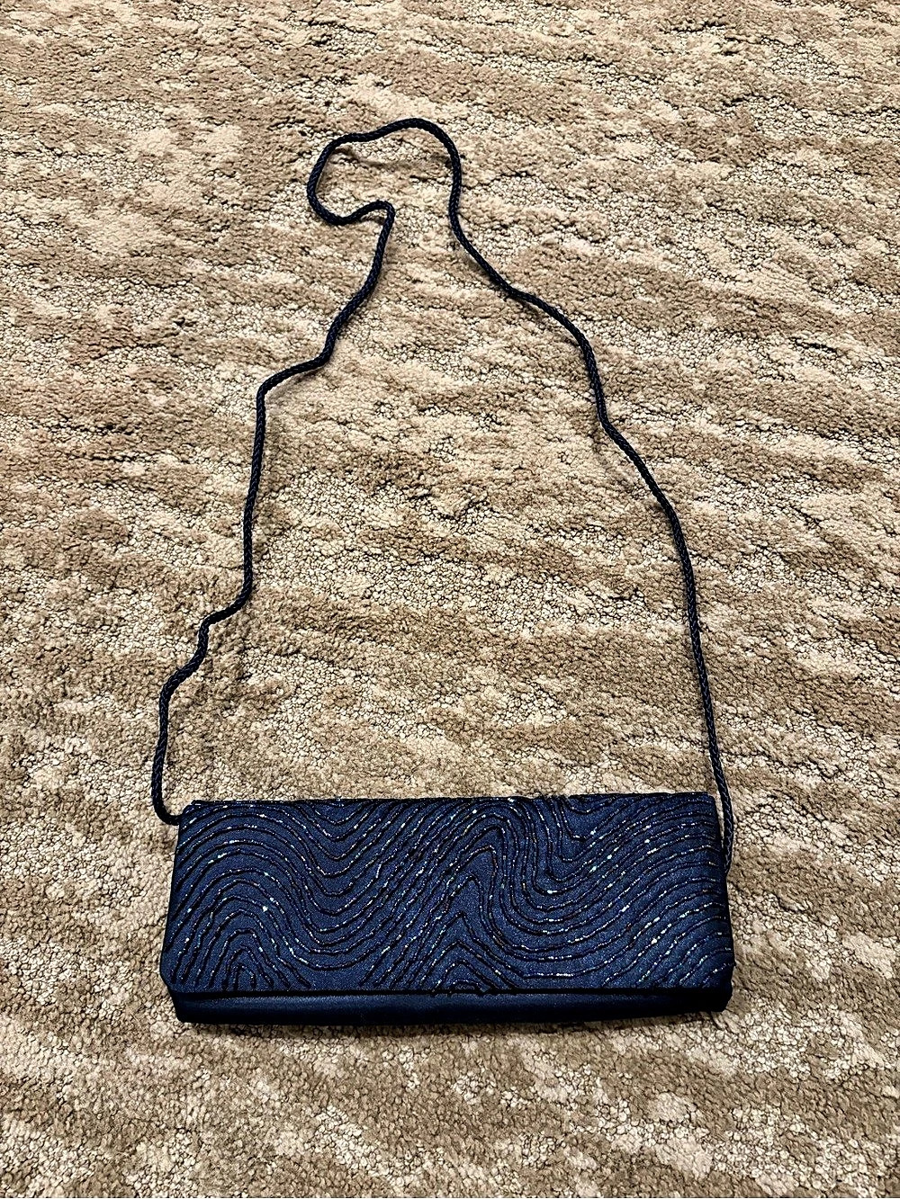 NYTLITES Beaded Clutch Shoulder Bag in Blue
